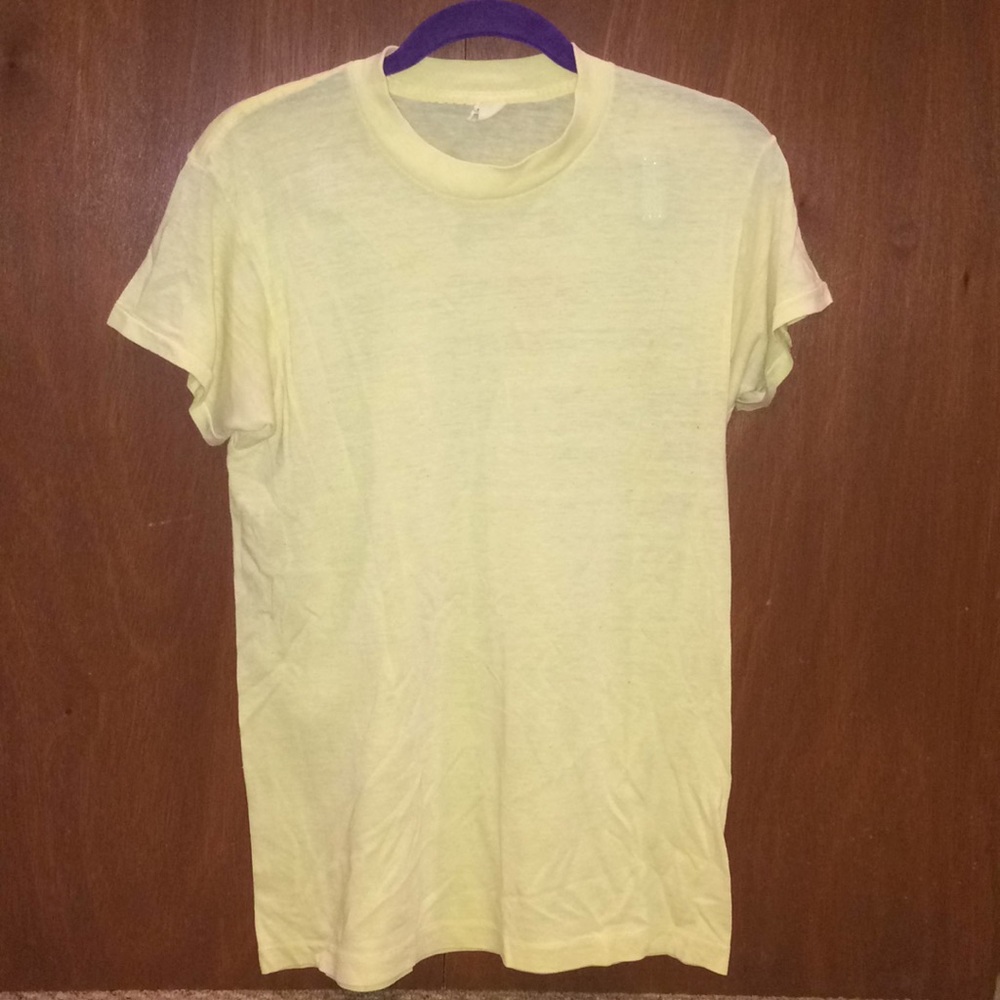 Vintage Crew Neck Yellow T-shirt